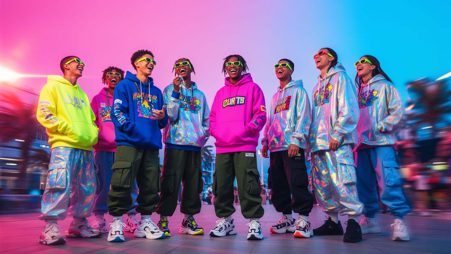 Gen Z crew in bold streetwear